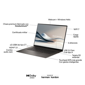 Portátil ASUS Zenbook S 16 OLED UM5606WA-RK320W AMD Ryzen AI 9 365/32GB/1TB SSD/16" Portátil ASUS Zenbook S 16 OLED UM5606WA-RK320W AMD Ryzen AI 9 365/32GB/1TB SSD/16"
