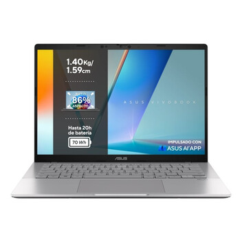 Portátil ASUS Vivobook S14 S3407QA-KP015W 14″ Snapdragon X 16GB 1TB SSD Windows 11 FHD OLED 30h Plat