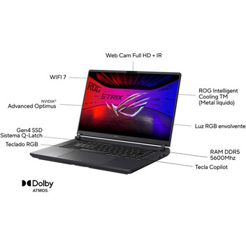 Portátil ASUS ROG Strix G16 G615LW-S5003 Intel Core Ultra 9 275HX/32GB/1TB SSD/RTX 5080/16"