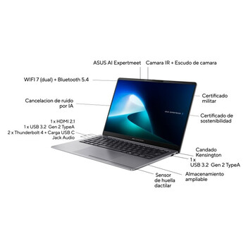 Portátil Asus ExpertBook P5405CSA-NZ0154X 14″ Intel Core Ultra 5 226V 16GB 512GB SSD Arc Graphics Wi Portátil Asus ExpertBook P5405CSA-NZ0154X 14″ Intel Core Ultra 5 226V 16GB 512GB SSD Arc Graphics Wi