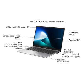Portátil ASUS ExpertBook P1 P1503CVA-S70402 15.6" Intel Core i3-1315U 16GB 512GB SSD Gris Brumoso Si
