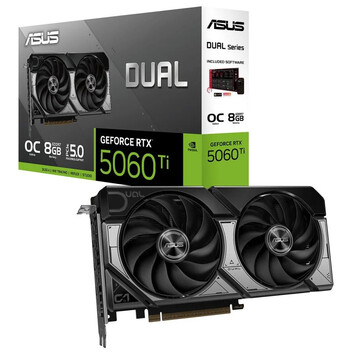 Tarjeta Gráfica ASUS DUAL GeForce RTX 5060 Ti OC Edition 8GB GDDR7 Reflex 2 RTX AI DLSS4