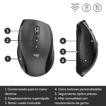 Logitech Marathon Mouse M705 Ratón Inalámbrico 1000 DPI Gris
