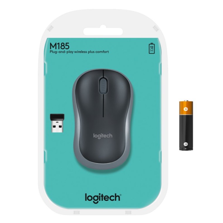 Logitech M185 Ratón Inalámbrico 1000DPI Azul