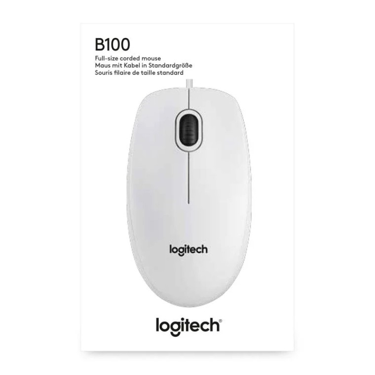 Logitech B100 Ratón Blanco