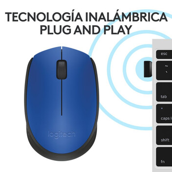 Logitech M171 Ratón Inalámbrico Azul