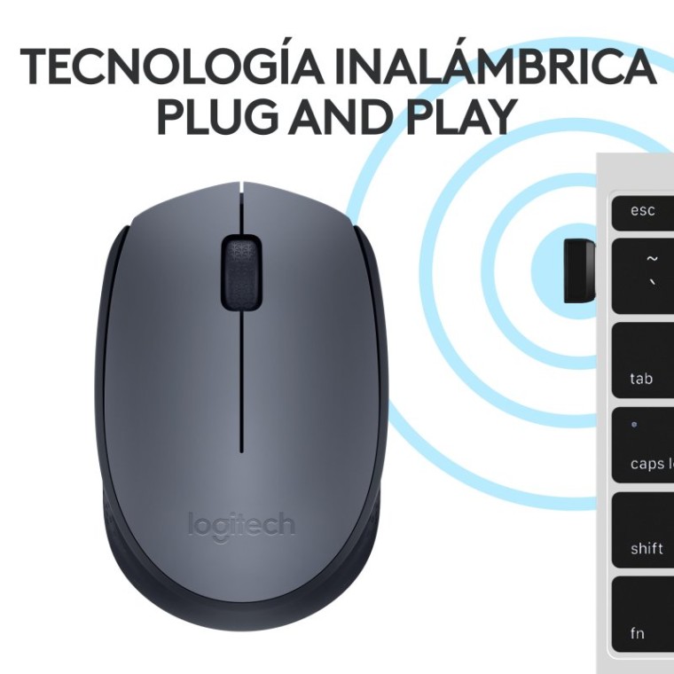 Logitech M170 RF Ratón Óptico Inalámbrico 1000DPI