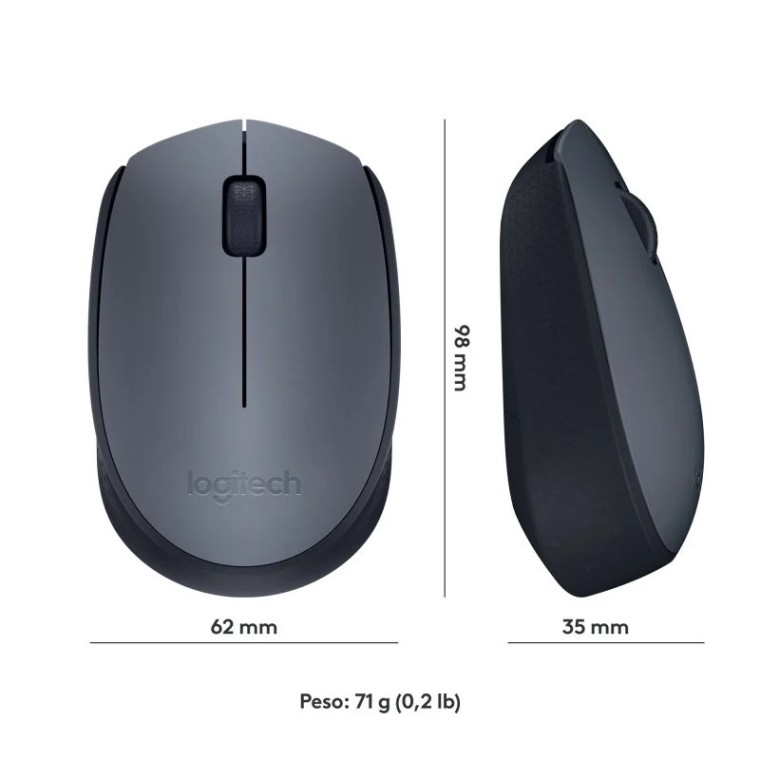 Logitech M170 RF Ratón Óptico Inalámbrico 1000DPI