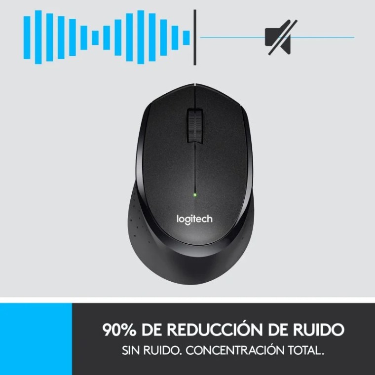 Logitech M330 Silent Plus Ratón Inalámbrico Negro 1000DPI