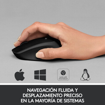 Logitech M330 Silent Plus Ratón Inalámbrico Negro 1000DPI