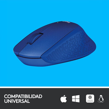 Logitech M330 Silent Plus Ratón Inalámbrico Azul 1000DPI