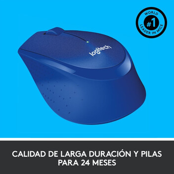Logitech M330 Silent Plus Ratón Inalámbrico Azul 1000DPI
