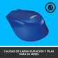 Logitech M330 Silent Plus Ratón Inalámbrico Azul 1000DPI
