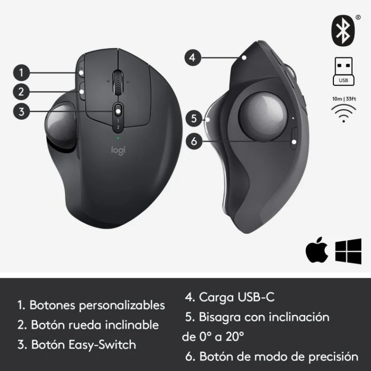 Logitech MX Ergo Trackball Inalámbrico