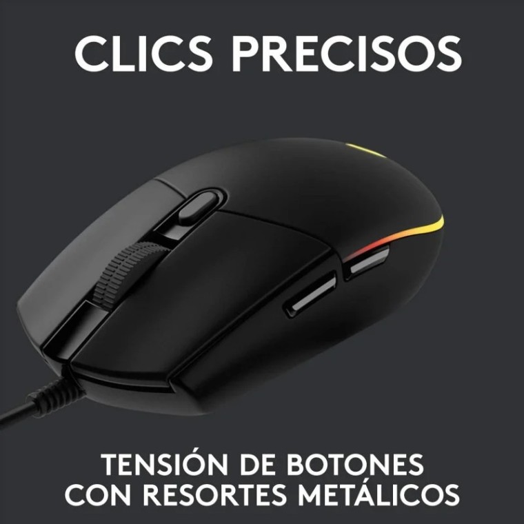 Logitech G203 Lightsync 2nd Gen Ratón Gaming 8000DPI RGB Negro