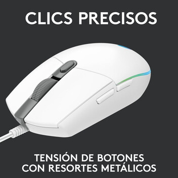 Logitech G203 Lightsync 2nd Gen Ratón Gaming 8000DPI RGB Blanco