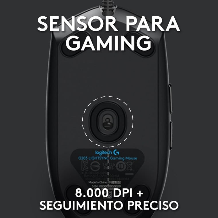 Logitech G G102 LightSync Ratón Gaming 8000DPI Negro