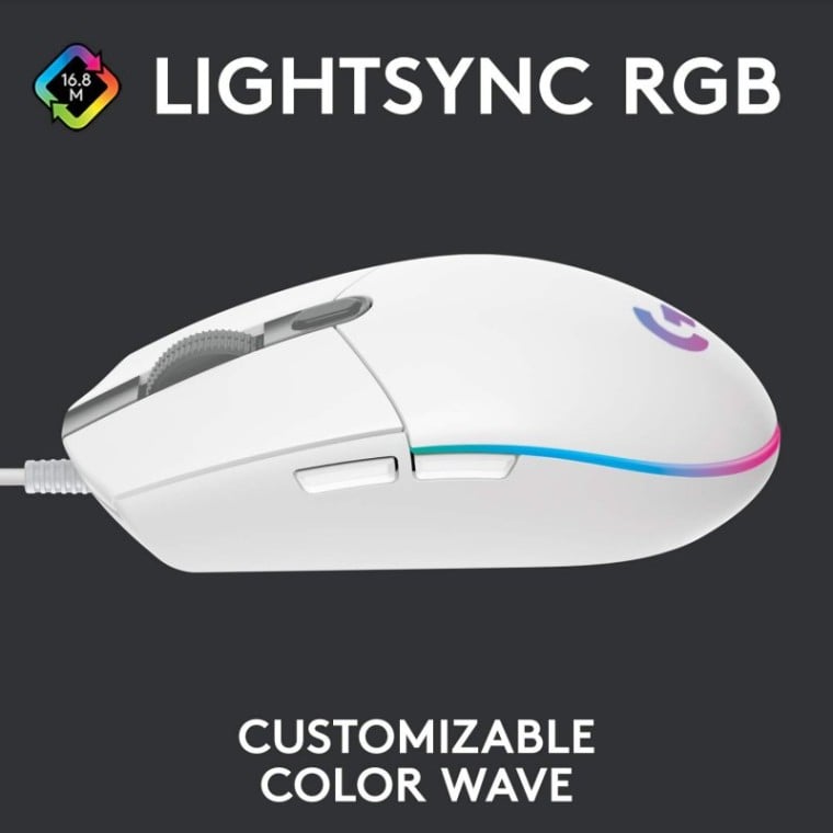 Logitech G102 Lightsync Ratón Gaming 8000DPI Blanco