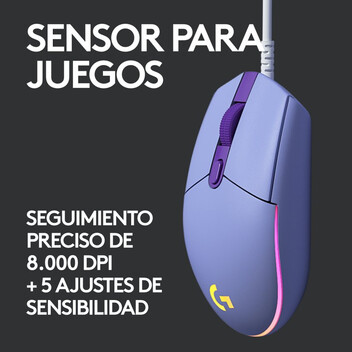 Logitech G203 Lightsync 2nd Gen Ratón Gaming 8000DPI RGB Lila Logitech G203 Lightsync 2nd Gen Ratón Gaming 8000DPI RGB Lila