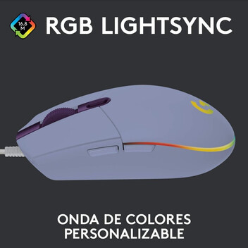 Logitech G203 Lightsync 2nd Gen Ratón Gaming 8000DPI RGB Lila Logitech G203 Lightsync 2nd Gen Ratón Gaming 8000DPI RGB Lila