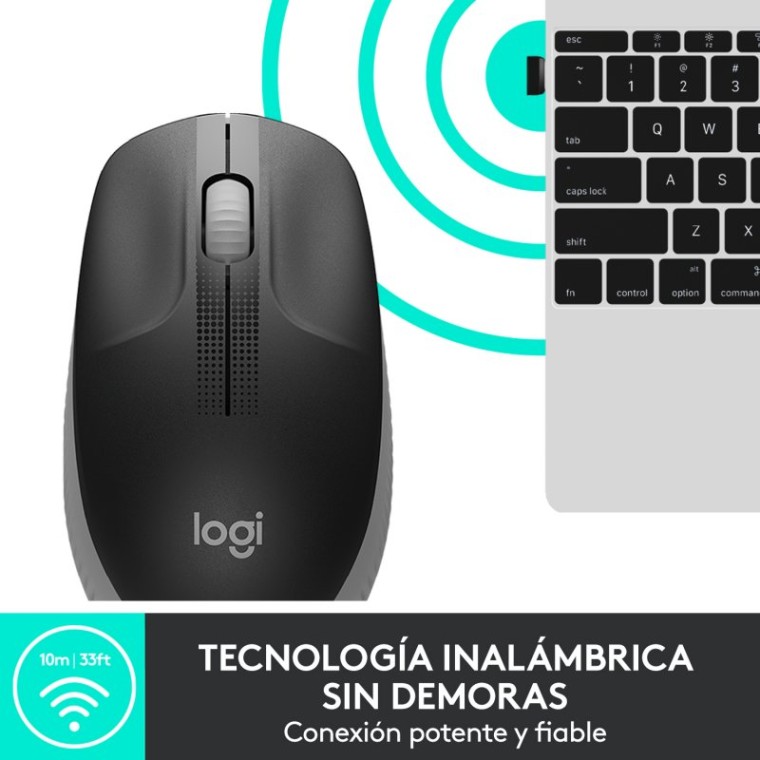 Logitech M190 Ratón Inalámbrico 1000DPI Gris