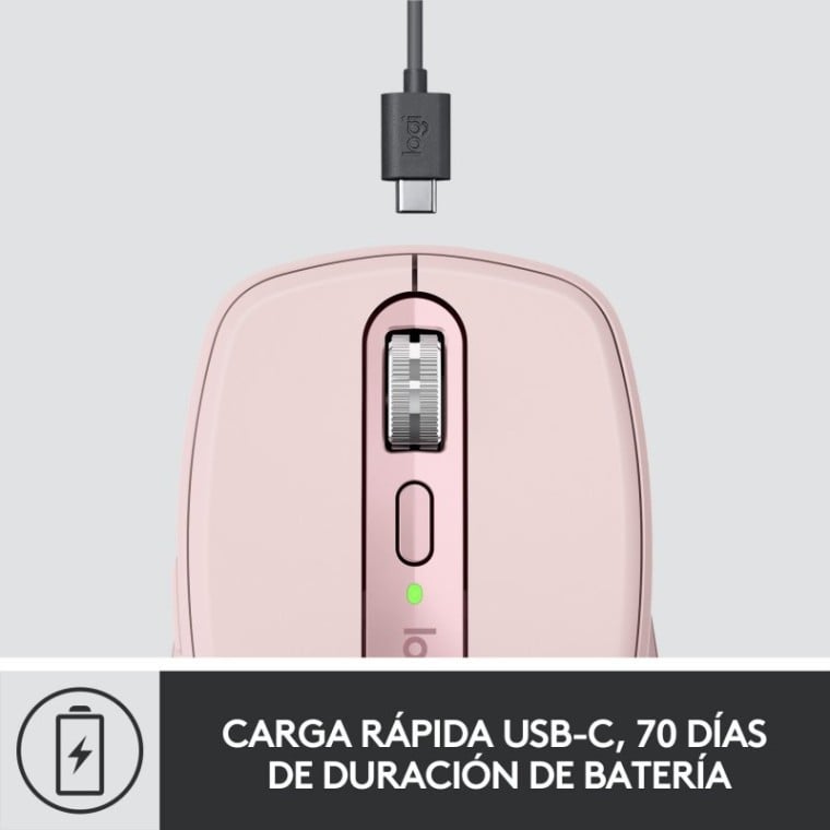 Logitech MX Anywhere 3 Ratón Compacto Inalámbrico 4000DPI Rosa