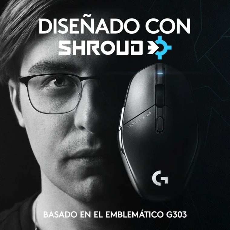 Logitech G303 Shroud Edition Ratón Gaming Inalámbrico 25000 DPI Negro