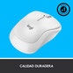 Logitech M220 Silent Ratón Wireless Blanco
