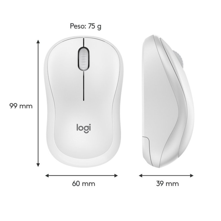 Logitech M220 Silent Ratón Wireless Blanco