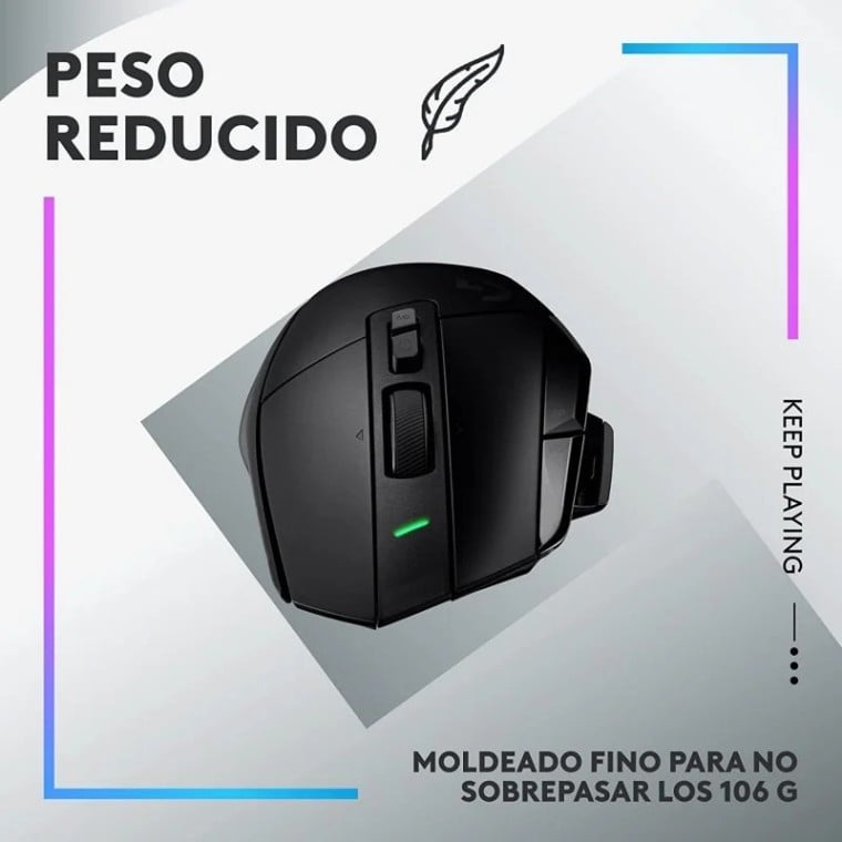 Logitech G502 X Plus Ratón Inalámbrico RGB Negro 25600DPI + Alfombrilla con Carga Inalámbrica Powerp