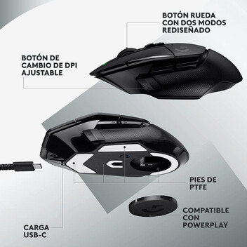 Logitech G G502 X LIGHTSPEED Ratón Inalámbrico Gaming 25600 DPI Negro