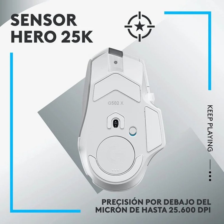 Logitech G G502 X LIGHTSPEED Ratón Inalámbrico Gaming 25600 DPI Blanco