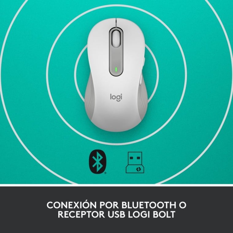 Logitech Signature M650 L Left Ratón Óptico Inalámbrico para Zurdos 2000DPI Blanco