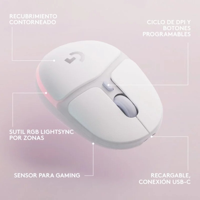 Logitech G705 Wireless Ratón Inalámbrico Gaming 8200 DPI Blanco