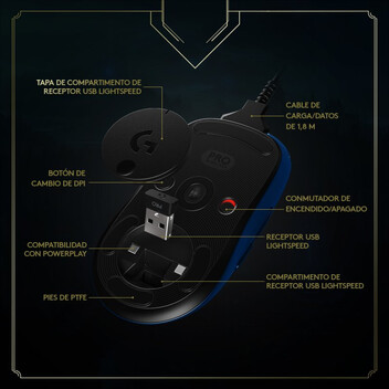 Logitech G Pro Ratón Inalámbrico para Gaming Edición League of Legends 25600 DPI