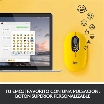 Logitech POP Ratón Inalámbrico Emoji Personalizable 4000DPI Amarillo Logitech POP Ratón Inalámbrico Emoji Personalizable 4000DPI Amarillo