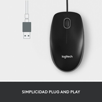 Logitech M100 Ratón Ambidiestro USB 1000 DPI Negro