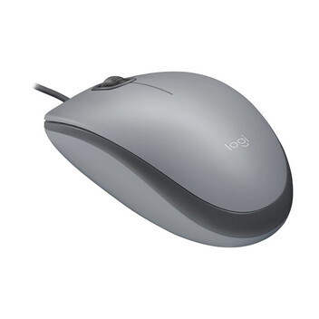 Ratón Logitech con cable 1000 DPI Silent ambidiestro grafito ruedas silenciosas