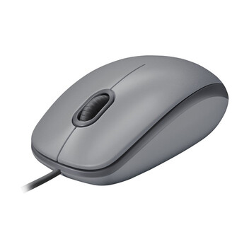 Ratón Logitech con cable 1000 DPI Silent ambidiestro grafito ruedas silenciosas