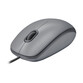 Ratón Logitech con cable 1000 DPI Silent ambidiestro grafito ruedas silenciosas