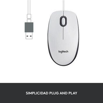 Logitech M100 Ratón Ambidiestro USB 1000 DPI Blanco Logitech M100 Ratón Ambidiestro USB 1000 DPI Blanco