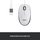 Logitech M100 Ratón Ambidiestro USB 1000 DPI Blanco Logitech M100 Ratón Ambidiestro USB 1000 DPI Blanco