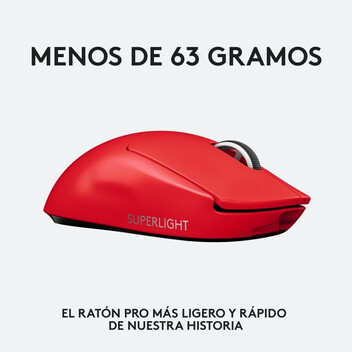 Logitech Pro X Superlight Ratón Gaming 25600DPI Rojo Logitech Pro X Superlight Ratón Gaming 25600DPI Rojo