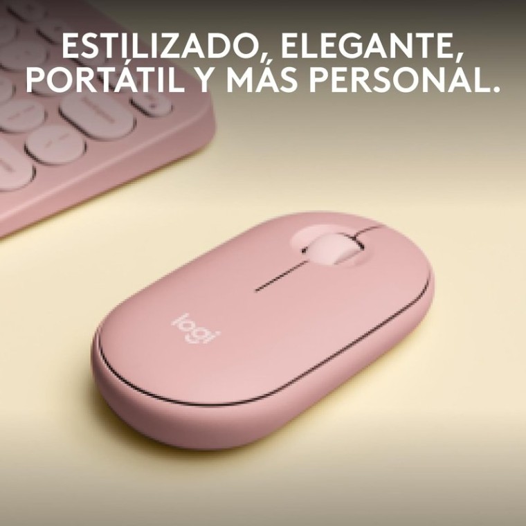 Logitech Pebble Mouse 2 M350s Ratón Inalámbrico Rosa 4000 DPI