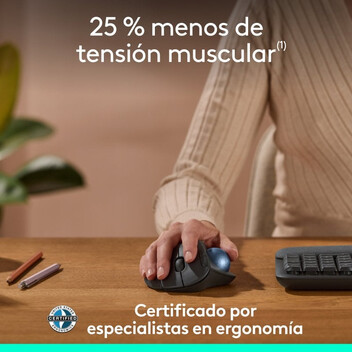 Logitech Ergo Series ERGO M575S Ratón Inalámbrico Bluetooth Trackball 2000 DPI Negro
