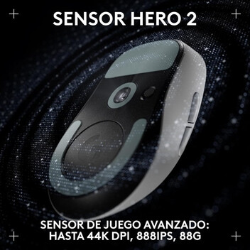 Logitech PRO X SUPERLIGHT 2 DEX Ratón Gaming Inalámbrico para Diestros 44000 DPI Blanco
