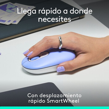Logitech Pop Mouse Ratón Inalámbrico Compacto con Función de Emojis Personalizables Lila