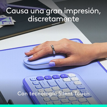 Logitech Pop Mouse Ratón Inalámbrico Compacto con Función de Emojis Personalizables Lila