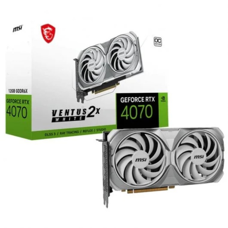 MSI GeForce RTX 4070 VENTUS 2X WHITE OC 12GB GDDR6 DLSS3