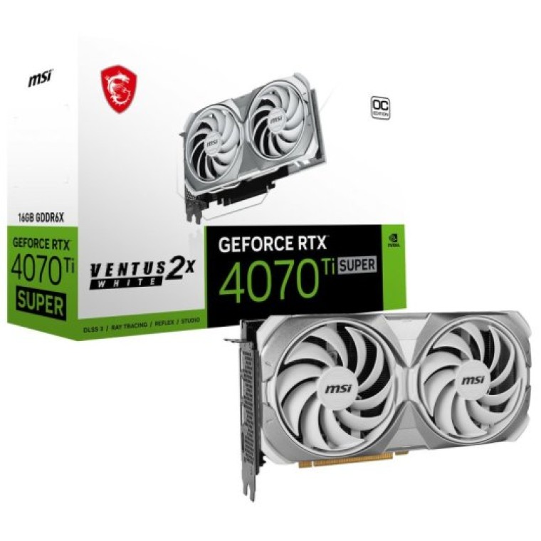 MSI GeForce RTX 4070 Ti SUPER VENTUS 2X WHITE OC 16GB GDDR6X DLSS3